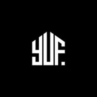 design de logotipo de carta yuf em fundo preto. conceito de logotipo de letra de iniciais criativas yuf. design de letra yuf. vetor