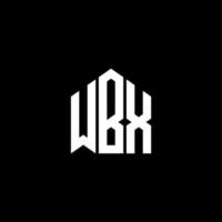 design de logotipo de carta wbx em fundo preto. conceito de logotipo de carta de iniciais criativas wbx. design de letra wbx. vetor