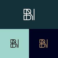 design de vetor de logotipo de letra bn