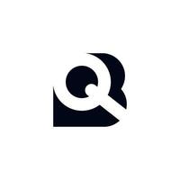 qb bq design de logotipo de letra com cor branca vetor