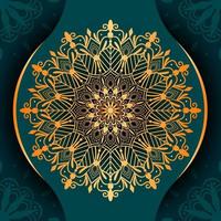 luxuoso fundo dourado mandala vetor