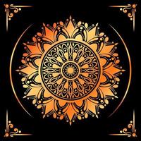 fundo de design de mandala ornamental de luxo em ouro vetor