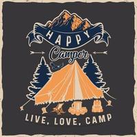 camping caminhadas design de t-shirt retro vintage ilustração de tipografia para impressão vetor