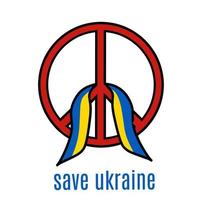 vetor de ilustração do símbolo da paz com a bandeira da ucrânia