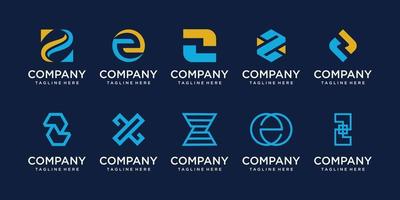 conjunto de modelo de design de logotipo de letra inicial z de coleção. ícones para negócios de moda, digital, tecnologia etc. vetor