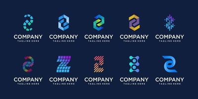 conjunto de modelo de design de logotipo de letra inicial z de coleção. ícones para negócios de moda, digital, tecnologia. vetor