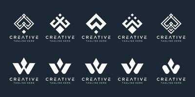 modelo de design de logotipo w iniciais de coleção. ícones para negócios de moda, digital, tecnologia, simples. vetor
