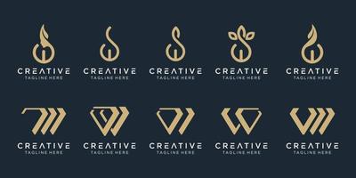 modelo de design de logotipo w iniciais de coleção. ícones para negócios de moda, simples. vetor