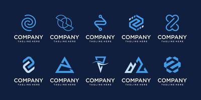 conjunto de modelo de design de logotipo de letra inicial z de coleção. ícones para negócios de moda, esporte, automotivo. vetor