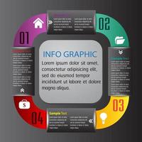 infográfico colorido de 4 etapas vetor