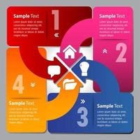 infográfico colorido de 4 etapas vetor