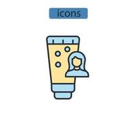 ícones de cabelo condicionador símbolo elementos vetoriais para web infográfico vetor