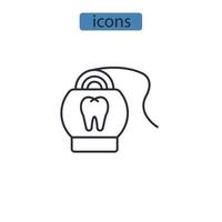 elementos do vetor de símbolo de ícones de fio dental para web infográfico