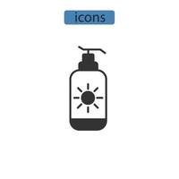 ícones de hidratante corporal símbolo elementos vetoriais para web infográfico vetor