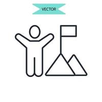 ícones de liderança simbolizam elementos vetoriais para infográfico web vetor