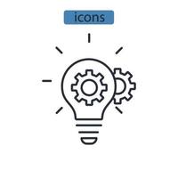 ícones de ideia criativa simbolizam elementos vetoriais para infográfico web vetor