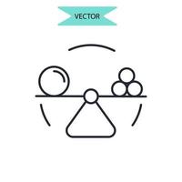 ícones de estabilidade simbolizam elementos vetoriais para infográfico web vetor