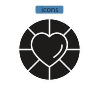 ícones de paixão simbolizam elementos vetoriais para infográfico web vetor