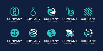 conjunto de modelo de design de logotipo de letra inicial z de coleção. ícones para negócios de moda, esporte, automotivo, tecnologia digital. vetor