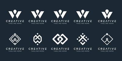 modelo de design de logotipo w iniciais de coleção. ícones para negócios de moda, digital, tecnologia, simples. vetor