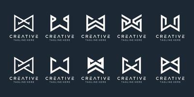modelo de design de logotipo w iniciais de coleção. ícones para negócios de moda, digital, tecnologia, simples. vetor