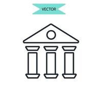 ícones de justiça simbolizam elementos vetoriais para infográfico web vetor