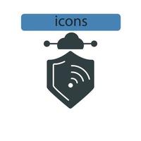 elementos de vetor de símbolo de ícones vpn para web infográfico