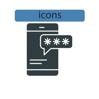 ícones de senha símbolo elementos vetoriais para infográfico web vetor