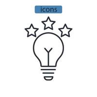ícones de inovação simbolizam elementos vetoriais para infográfico web vetor