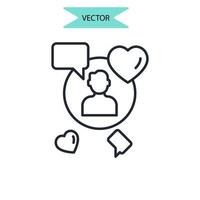 ícones de influenciadores simbolizam elementos vetoriais para infográfico web vetor