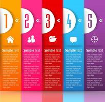 infográfico colorido de 5 passos vetor