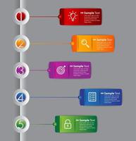 infográfico colorido de 5 passos vetor