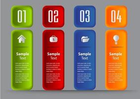 infográfico colorido de 4 etapas vetor