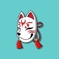 máscara japonesa de kitsune, ilustração vetorial eps.10 vetor