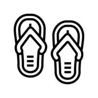 ilustração vetorial de ícone de linha de sapatos de verão de chinelos vetor