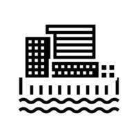 ilustração em vetor ícone glifo do porto da cidade