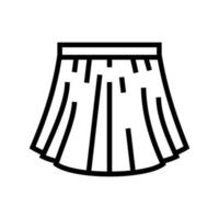 ilustração vetorial de ícone de linha de roupas de senhora de saia vetor