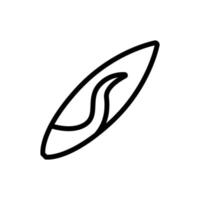 vetor de ícone de praia de prancha de surf. ilustração de símbolo de contorno isolado