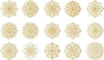 ilustração de ícone de logotipo de vetor de design de mandala de luxo ouro para impressão, pôster, capa, padrão redondo oriental. motivos islâmicos, árabes, indianos, turcos, paquistaneses, chineses, otomanos. floral desenhado à mão