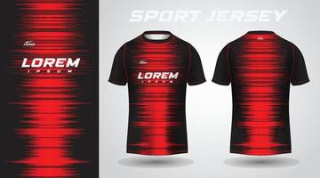 design de camisa esportiva de camisa preta vermelha vetor