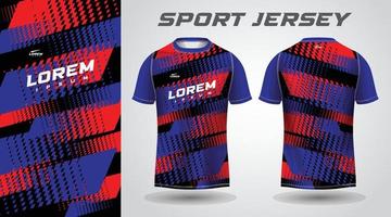 design de camisa esportiva de camisa azul vermelha vetor