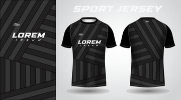 design de camisa esportiva de camiseta preta vetor