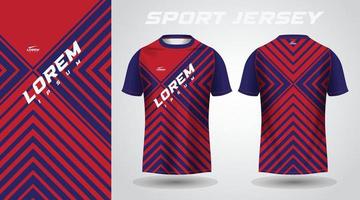 design de camisa esportiva de camisa azul vermelha vetor