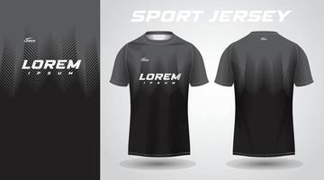 design de camisa esportiva preta vetor