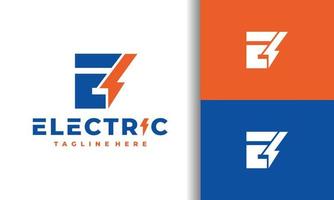 letra e logotipo elétrico vetor