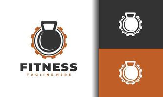 logotipo de fitness de equipamento de haltere vetor