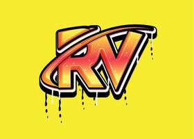 vetor de logotipo swoosh de letra rv