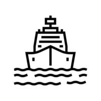 navio entrando na ilustração vetorial de ícone de linha de porto vetor