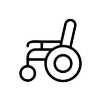 ilustração de contorno de vetor de ícone de cadeira de rodas