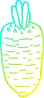 vegetal de desenho animado de desenho de linha de gradiente frio vetor